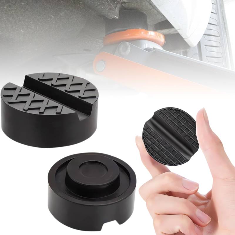 2 Stück Wagenheber Gummiauflage, Universal Gummi Wagenheber Auflage, hebebühnen gummiklötze, Gummiauflage für Leichte Nutzfahrzeuge, Geeignet für die Meisten Autos, Schützt das Auto vor Kratzern von Ianulus