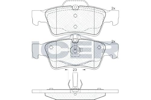 Icer Brakes 181576 Bremsbelagsatz, Scheibenbremse von Icer