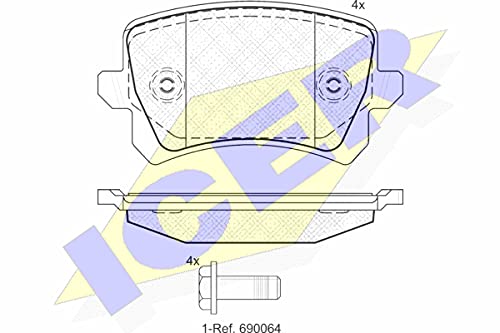 Icer Brakes 181857 Bremsbelagsatz, Scheibenbremse von ICER