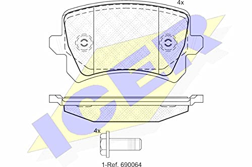 Icer Brakes 181857 Bremsbelagsatz, Scheibenbremse von Icer