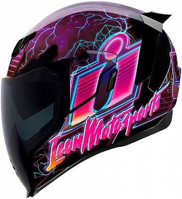 Icon Airflite Synthwave, Integralhelm - Schwarz/Pink - M von Icon