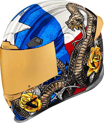 Icon Airframe Pro Tejas Libre, Integralhelm - Blau/Weiß/Rot - M von Icon