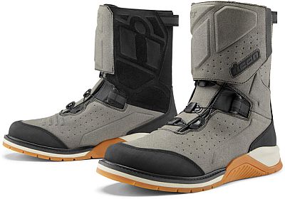 Icon Alcan, Stiefel wasserdicht - Grau/Schwarz/Weiß/Braun - 9 US von Icon