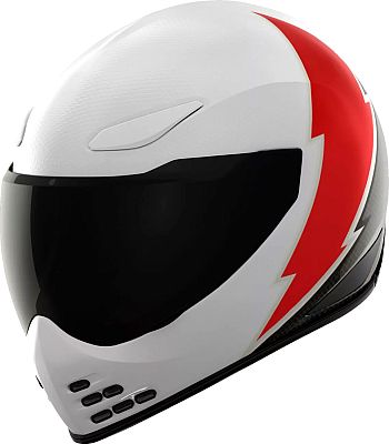 Icon Domain Slabtown, Integralhelm - Weiß/Rot/Carbon - XS von Icon