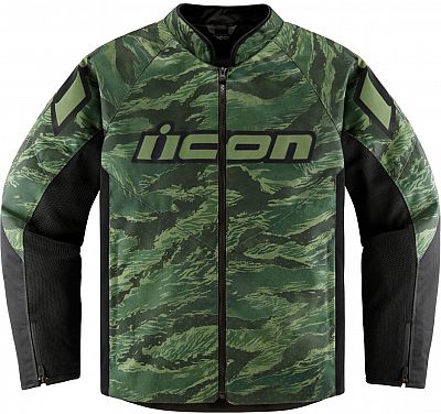 Icon Hooligan Tiger s Blood, Textiljacke - Dunkelgrün/Oliv/Schwarz - 3XL von Icon