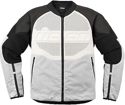 Icon Overlord3, Leder-/Textiljacke perforiert - Weiß - XXL von Icon