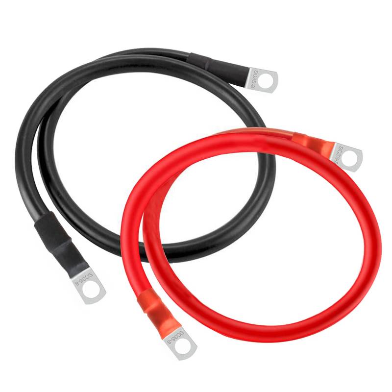 Idota Batteriekabel 35mm²/2AWG 30cm Batterie Kabel 12V Auto Batterie Verbindungskabel mit M8 Ring Klemmen für Autos Motorräder Solar Caravans Marine(30cm) von Idota