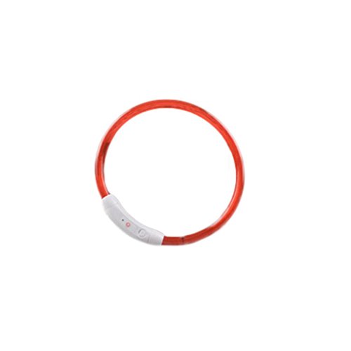Igemy Wiederaufladbar USB Wasserdicht LED Blinkt Licht Band Sicherheit Haustier Hund Halsband (70cm, Rot) von Igemy