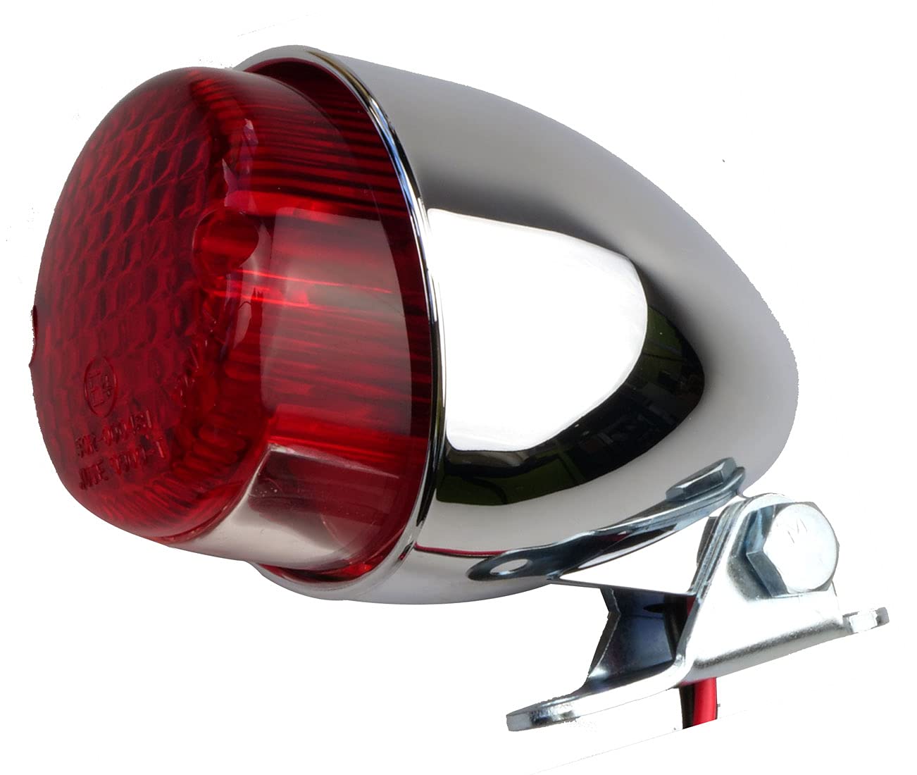 IGUANA CUSTOM - HAWK ECO Motorrad Rücklicht Chrom mit Bremslicht, Standlicht und Kennzeichenbeleuchtung - E-MARK zugelassen - Perfekt für Bobber oder Cafe Racer. von Iguana Custom