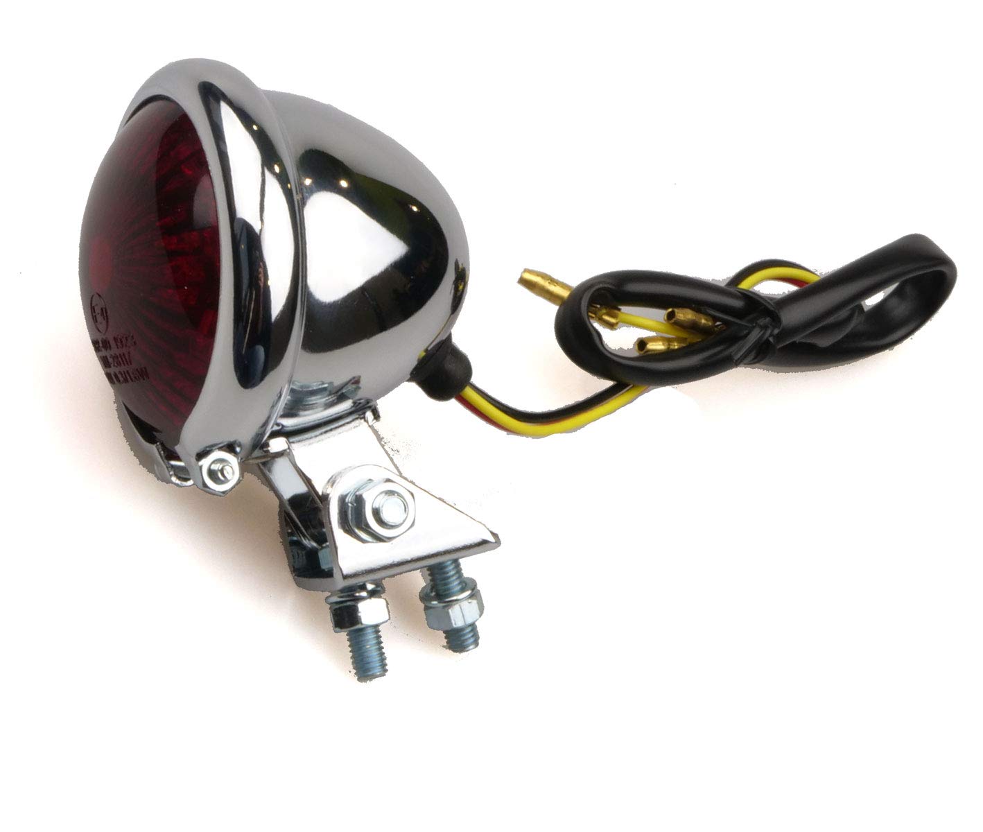 IGUANA CUSTOM TEILE - LED Rücklicht für Motorrad Bates Stil Chrom mit LED Brems- und Positionslicht - E-Prüfzeichen zugelassen - perfekt für Cafe Racer, Bobber, Chopper etc. von Iguana Custom