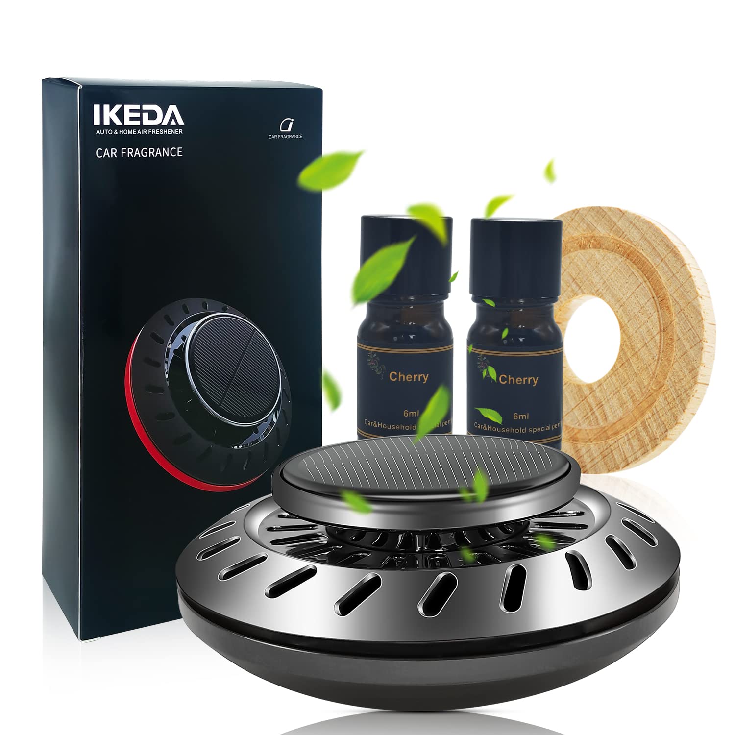 Auto Duft Lufterfrischer | Solarbetriebener Duft Parfüm Diffusor | Automatische Drehung Aromatherapie | 12ml Ätherisches Öl | 60 Tage Frischer Duft für Taxi, Büro, Zuhause (Cherry) Auto Duft Lufterfrischer | Solarbetriebener Duft Parfüm Diffusor | Automatische Drehung Aromatherapie | 12ml Ätherisches Öl | 60 Tage Frischer Duft für Taxi, Büro, Zuhause (Cherry) von Ikeda scents