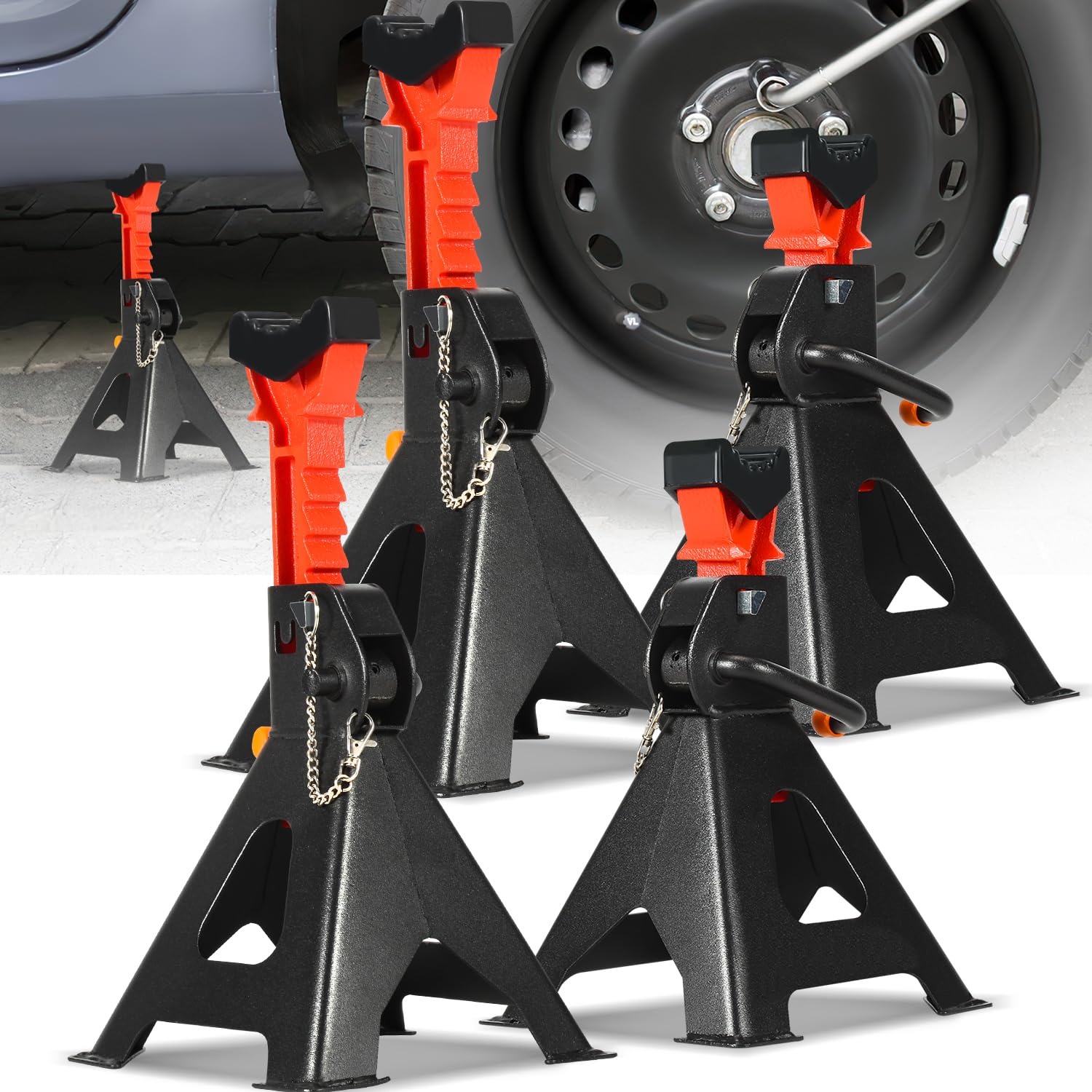Ikodm 4X Unterstellbock 3T Tragfähigkeit, Stützbock Höhenverstellbar 285-430mm, Unterstellböcke Kfz mit Sicherung, Auto PKW Abstellbock Unterstellbock Stützbock für Wohnmobilen, PKW, Caravan Ikodm 4X Unterstellbock 3T Tragfähigkeit, Stützbock Höhenverstellbar 285-430mm, Unterstellböcke Kfz mit Sicherung, Auto PKW Abstellbock Unterstellbock Stützbock für Wohnmobilen, PKW, Caravan von Ikodm