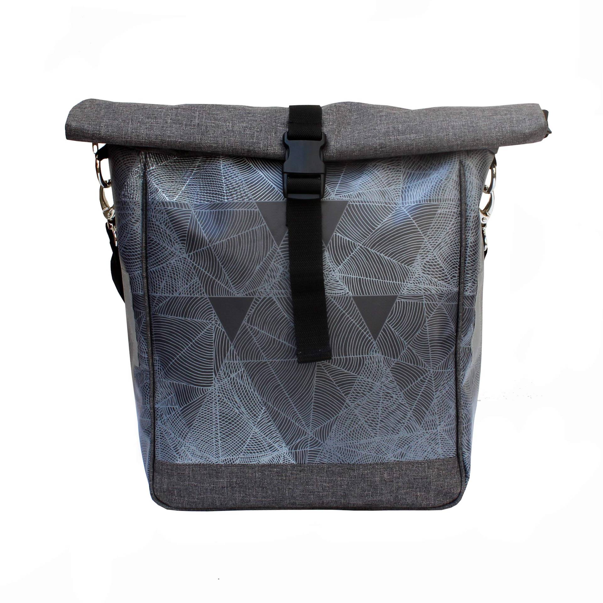 IKURI Fahrradtasche für Gepäckträger Satteltasche Einzeltasche Packtasche, abnehmbar, mit Tragegurt zum Umhängen, aus Plane, für Damen, Wasserdicht, Modell Diamante von Ikuri