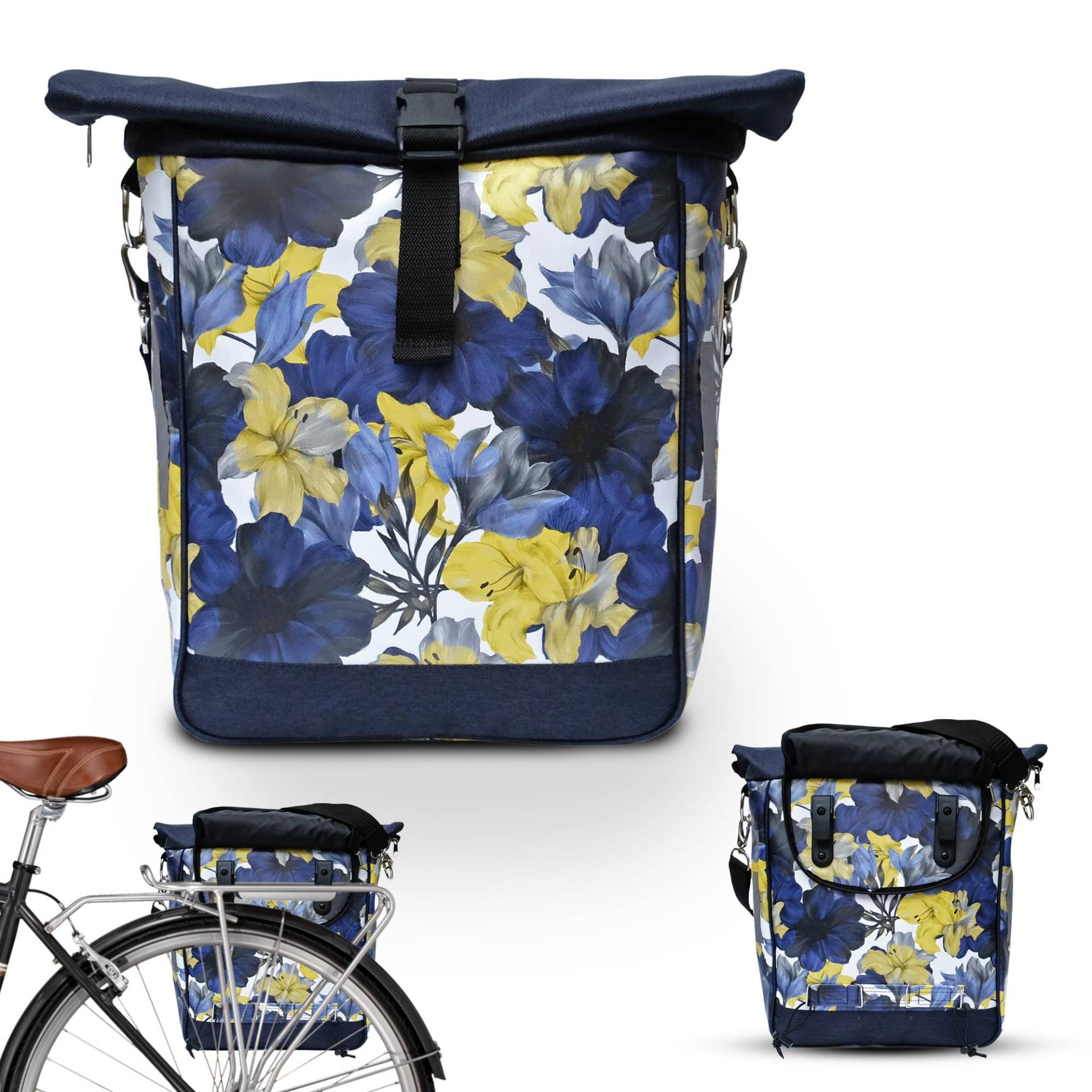 Ikuri Fahrradtasche für Gepäckträger Satteltasche Einzeltasche Packtasche, abnehmbar, mit Tragegurt zum Umhängen, aus Plane, Unisex, Wasserdicht - Modell Azucena Ikuri Fahrradtasche für Gepäckträger Satteltasche Einzeltasche Packtasche, abnehmbar, mit Tragegurt zum Umhängen, aus Plane, Unisex, Wasserdicht - Modell Azucena von Ikuri