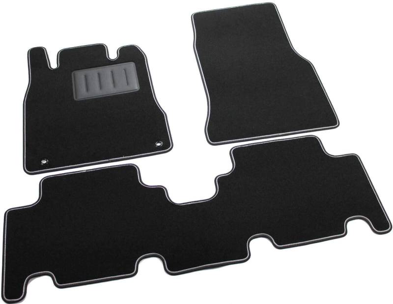 Das Teppich Auto, sprint02900, Fußmatten Teppiche Schwarz rutschfest, verstärkter Rand, zweifarbig, Absatzschoner aus Gummi, A-Klasse W168 Kurze Version Schritt 1998 > 2004. von ilTappetoAuto