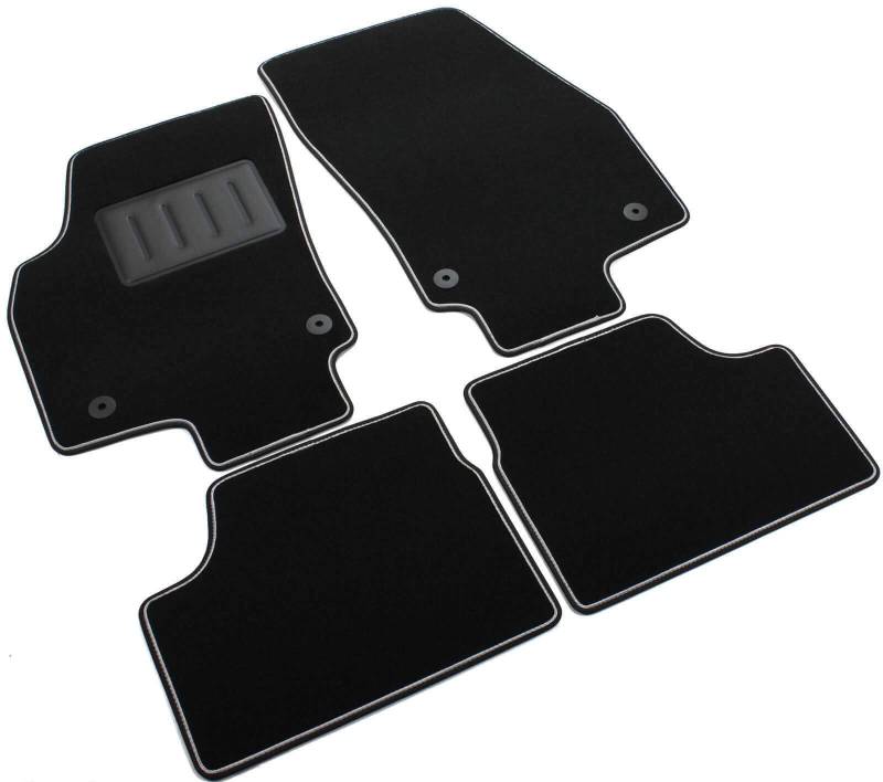 Das Teppich Auto, sprint03404, FuÃŸmatten Teppiche Schwarz rutschfest, verstärkter Rand, zweifarbig, Absatzschoner aus Gummi, Astra H 2004 > 2009 Limousine, Kombi, GTC. von ilTappetoAuto