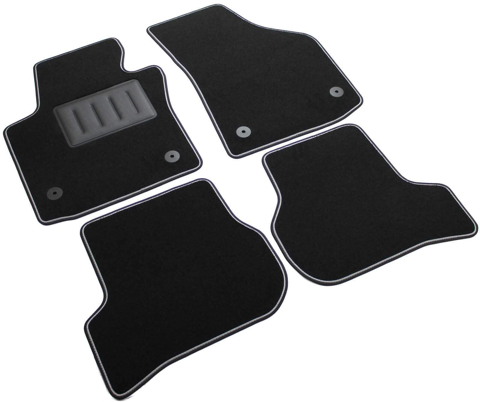 Das Teppich Auto, sprint04008, Fußmatten Teppiche Schwarz rutschfest, verstärkter Rand, zweifarbig, Absatzschoner aus Gummi, Leon II Facelift 2008 > 2013. von ilTappetoAuto