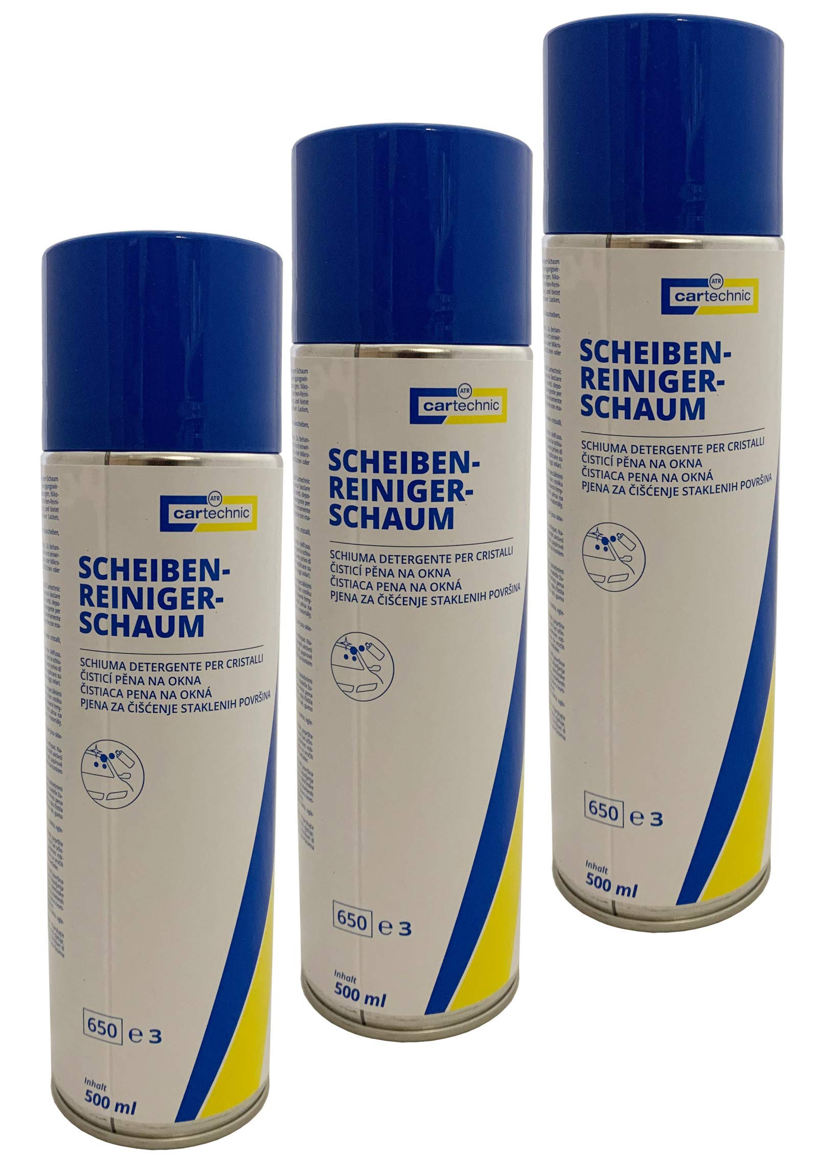 6x cartechnic Scheibenreiniger-schaum 500ml, Auto Scheibenreiniger, Aktivschaum, Glasreiniger, Reinigungsspray für KFZ 6x cartechnic Scheibenreiniger-schaum 500ml, Auto Scheibenreiniger, Aktivschaum, Glasreiniger, Reinigungsspray für KFZ von Iloda