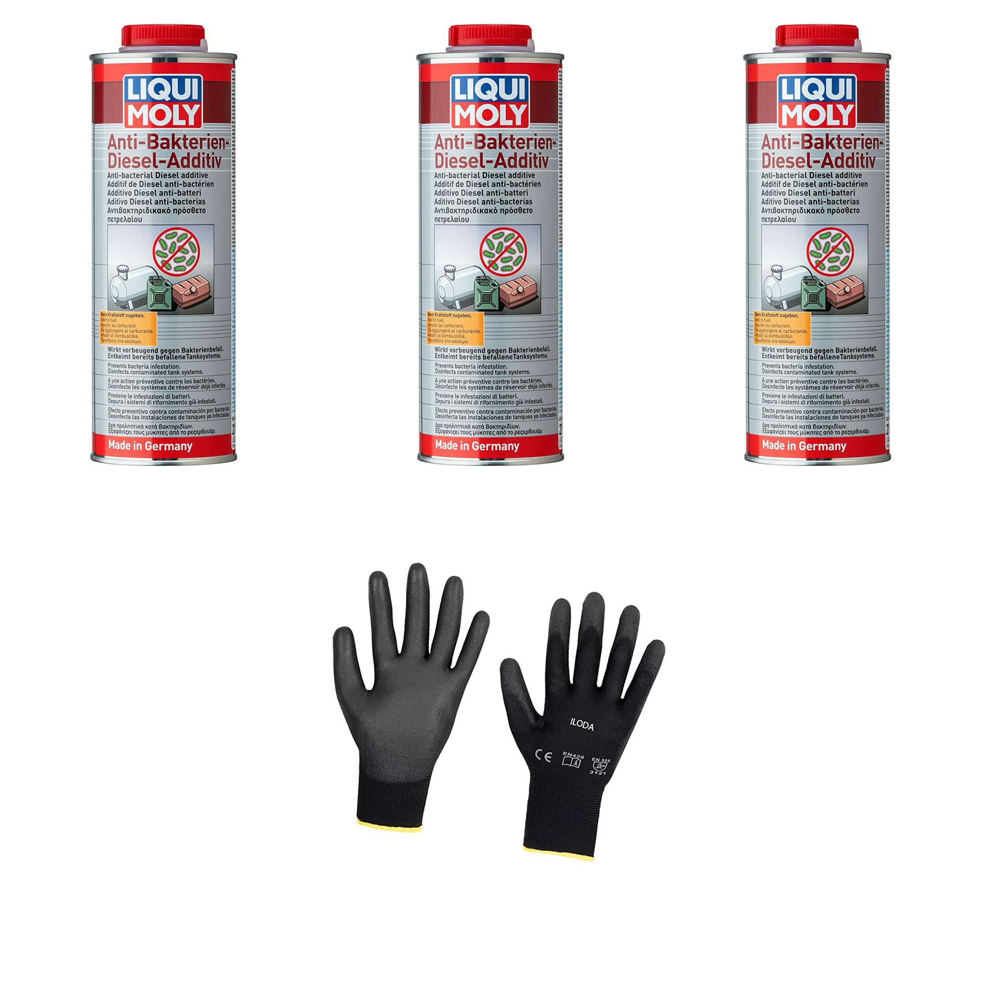 Iloda 3xOriginal Liqui Moly 1l Anti-Bakterien-Diesel-Additiv 21317 Schutzhandschuhe Iloda 3xOriginal Liqui Moly 1l Anti-Bakterien-Diesel-Additiv 21317 Schutzhandschuhe von Iloda