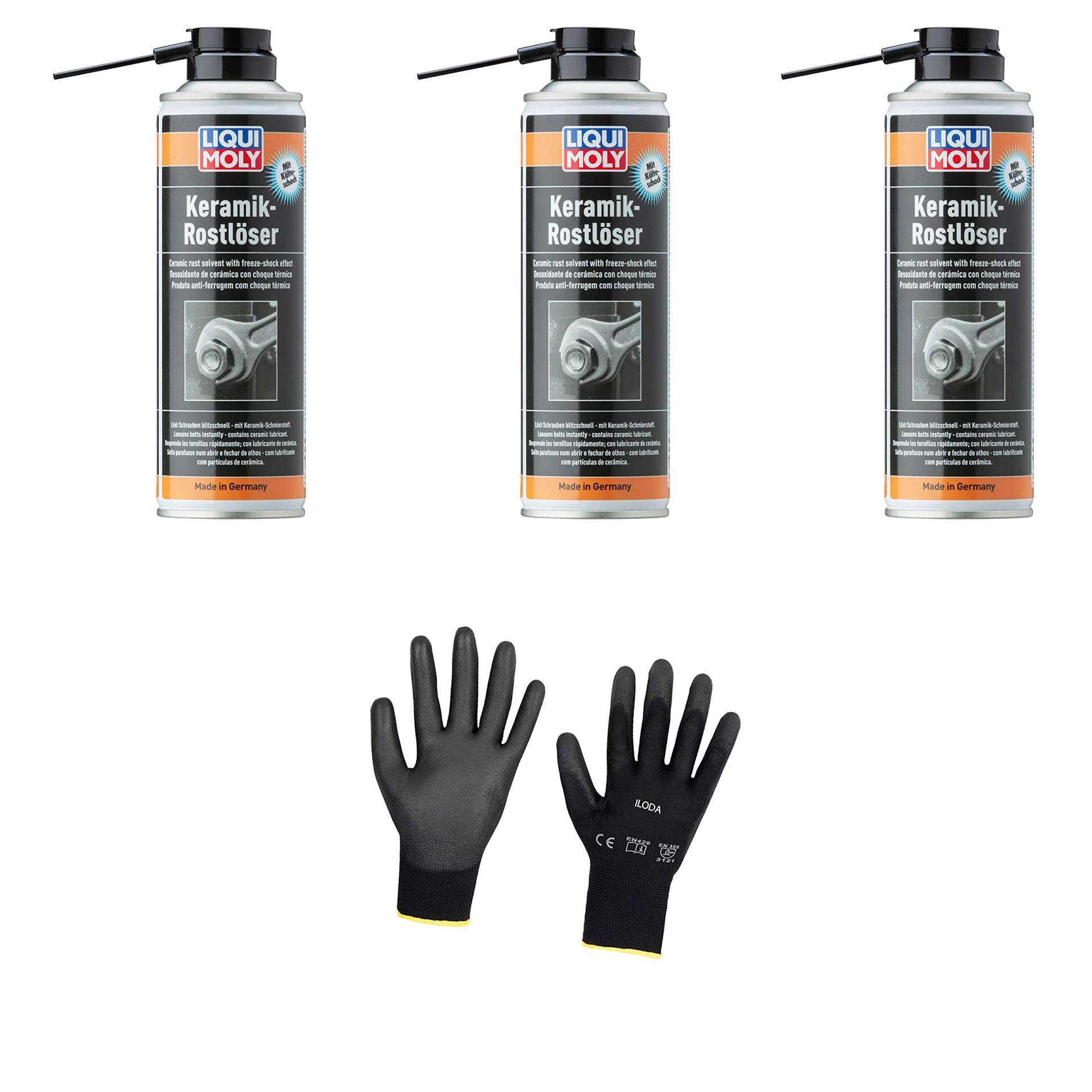 Iloda 3xOriginal Liqui Moly 300ml Keramik Rostlöser mit Kälteschock 1641 Schutzhandschuhe Iloda 3xOriginal Liqui Moly 300ml Keramik Rostlöser mit Kälteschock 1641 Schutzhandschuhe von Iloda
