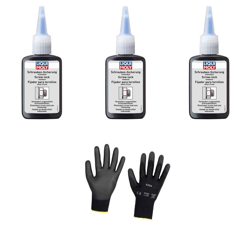 Iloda 3xOriginal Liqui Moly 50g Schraubensicherung mittelfest 3802 Schutzhandschuhe von Iloda