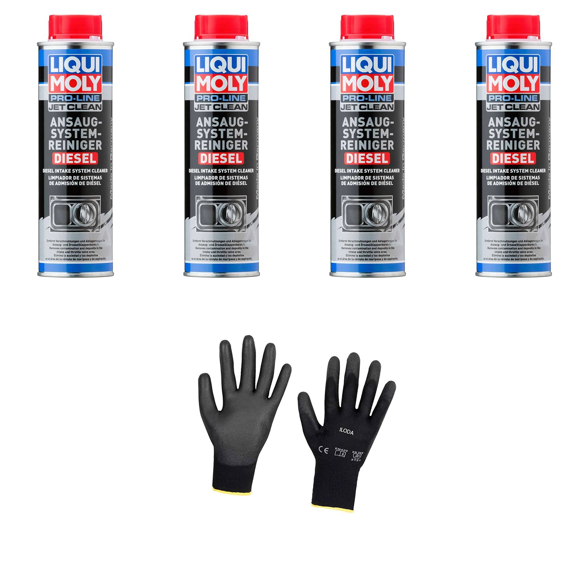 Iloda 4xOriginal Liqui Moly 300ml Pro-Line JetClean Ansaugsystemreiniger Diesel Schutzhandschuhe Iloda 4xOriginal Liqui Moly 300ml Pro-Line JetClean Ansaugsystemreiniger Diesel Schutzhandschuhe von Iloda