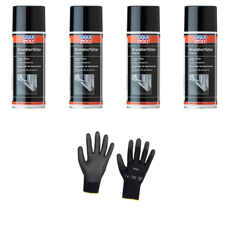 Iloda 4xOriginal Liqui Moly 400ml Grundierfüller 6047 Schutzhandschuhe von Iloda