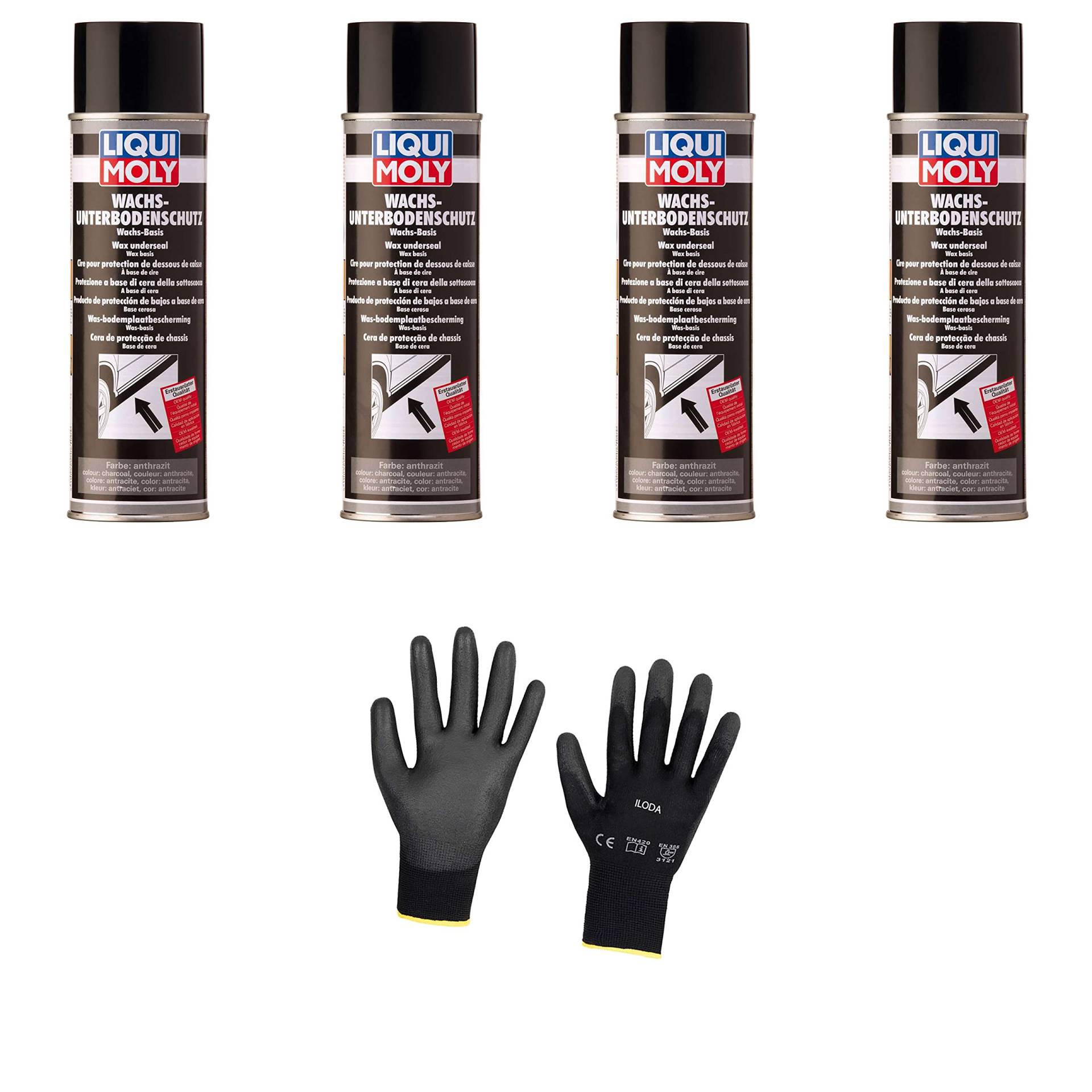 Iloda 4xOriginal Liqui Moly 500ml Wachs-Unterbodenschutz anthrazit/schwarz 6100 Schutzhandschuhe Iloda 4xOriginal Liqui Moly 500ml Wachs-Unterbodenschutz anthrazit/schwarz 6100 Schutzhandschuhe von Iloda