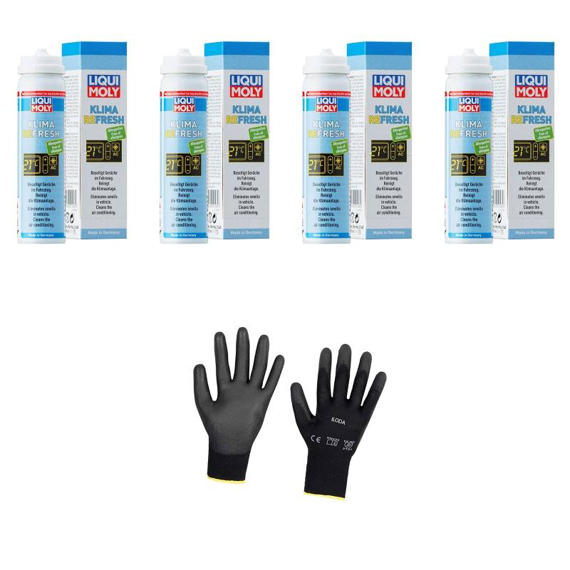 Iloda 4xOriginal Liqui Moly 75ml Klima Refresh (allergenfrei) 21465 Schutzhandschuhe von Iloda