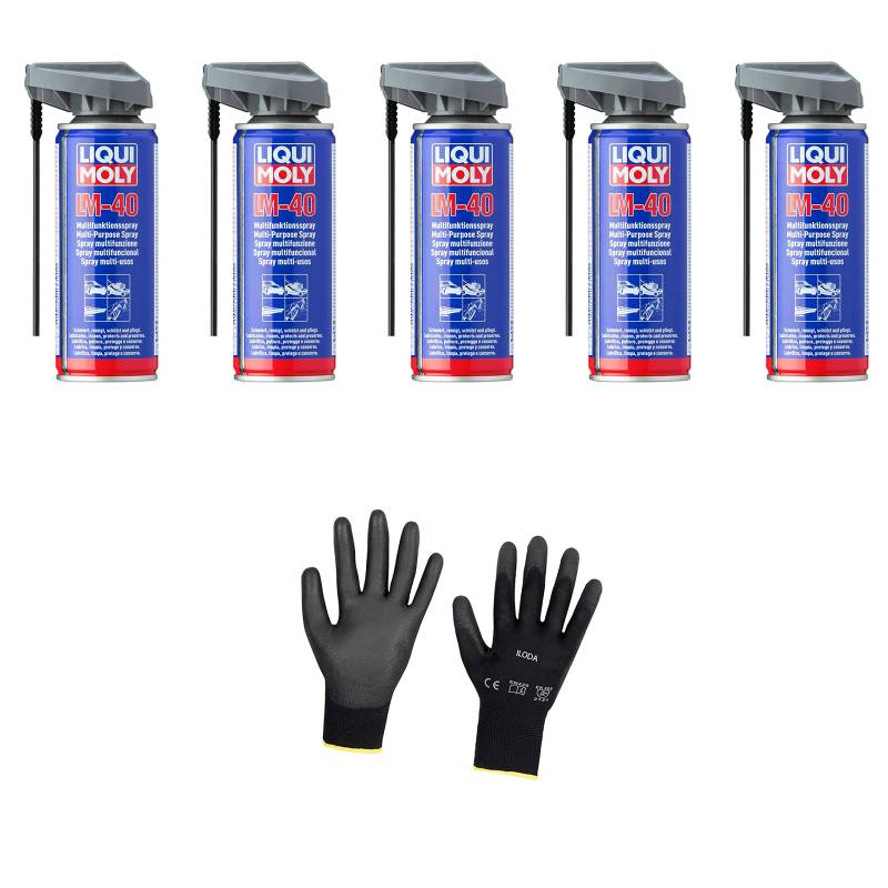 Iloda 5xOriginal Liqui Moly 200ml LM 40 Multifunktionsspray 3390 Schutzhandschuhe von Iloda