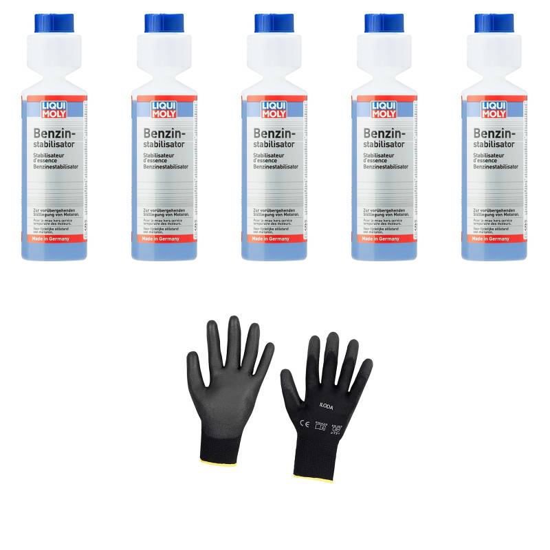 Iloda 5xOriginal Liqui Moly 250ml Benzinstabilisator 5107 Schutzhandschuhe von Iloda