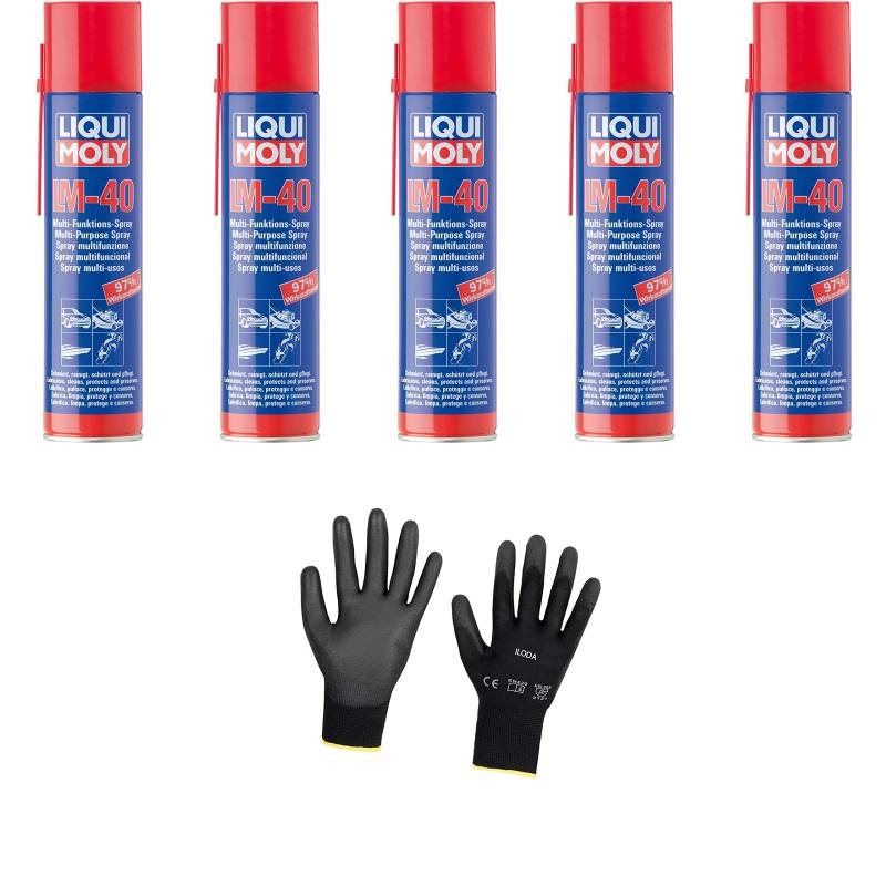 Iloda 5xOriginal Liqui Moly 400ml LM 40 Multifunktionsspray 3391 Schutzhandschuhe von Iloda