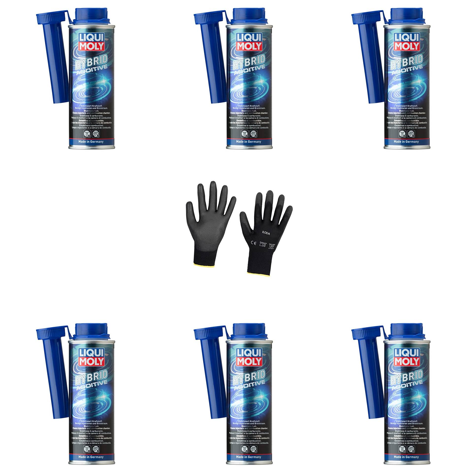 Iloda 6xOriginal Liqui Moly 250ml Hybride Additive Hybrid Additiv 1001 Schutzhandschuhe Iloda 6xOriginal Liqui Moly 250ml Hybride Additive Hybrid Additiv 1001 Schutzhandschuhe von Iloda