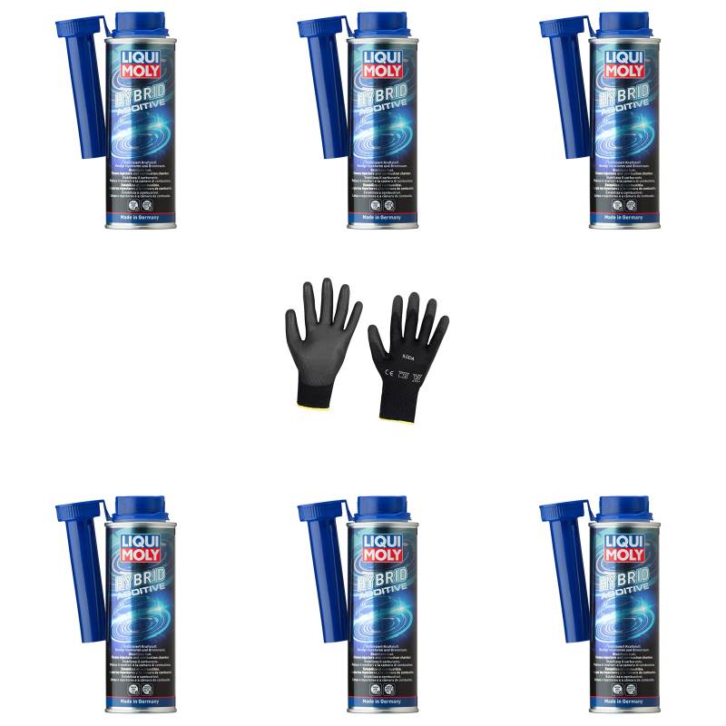 Iloda 6xOriginal Liqui Moly 250ml Hybride Additive Hybrid Additiv 1001 Schutzhandschuhe von Iloda
