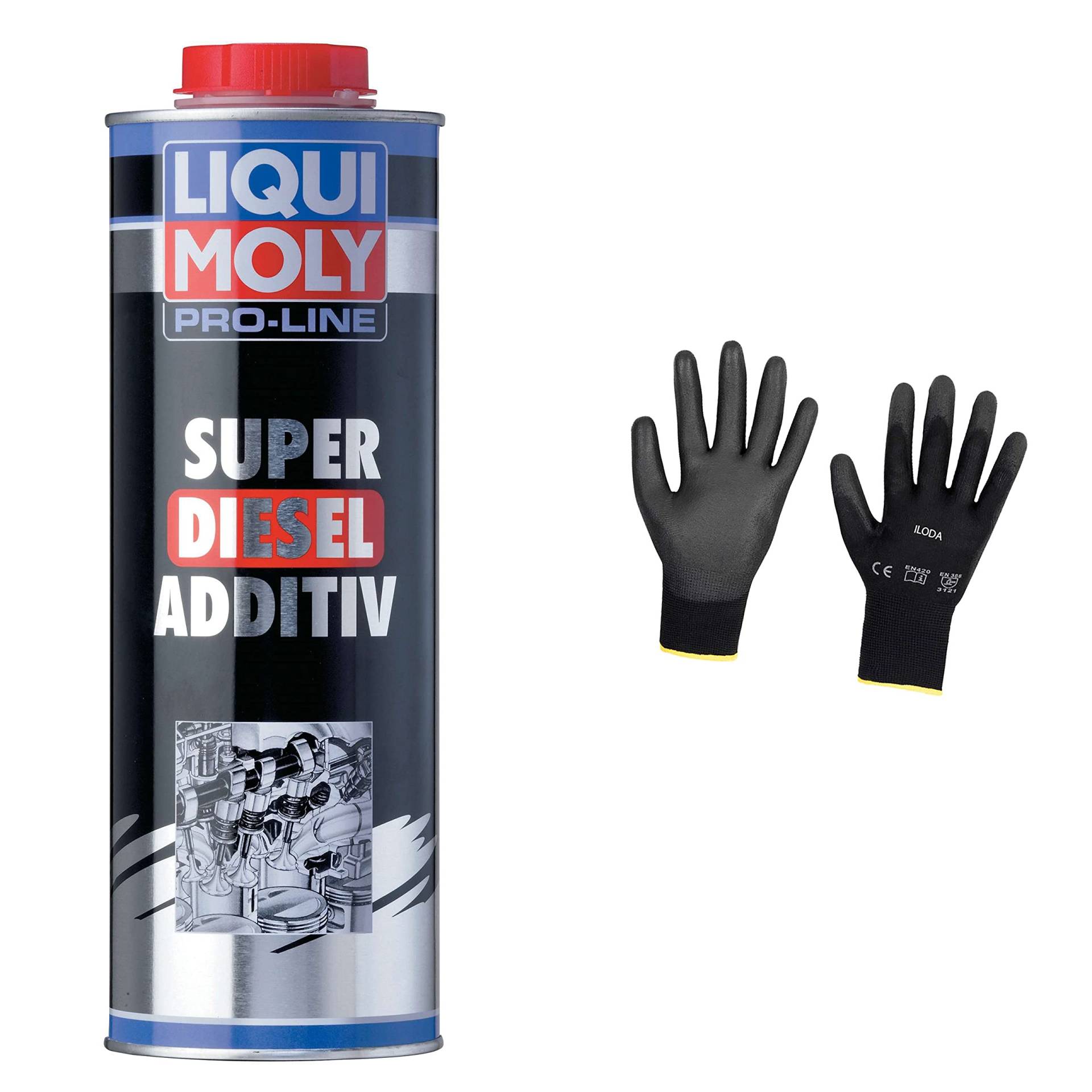 Iloda Original Liqui Moly 1l Pro-Line Super Diesel Additiv 5176 Schutzhandschuhe von Iloda
