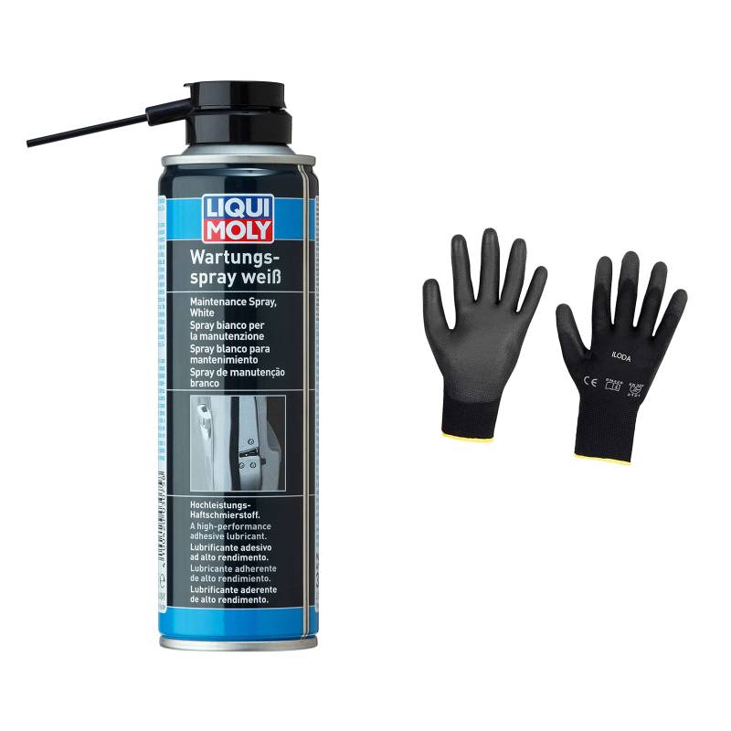 Iloda Original Liqui Moly 250ml Wartungsspray weiß 3075 Schutzhandschuhe von Iloda
