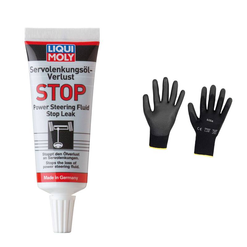 Iloda Original Liqui Moly 35ml Servolenkungsöl-Verlust Stop 1099 Schutzhandschuhe von Iloda