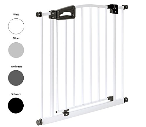 IMPAG ® Treppenschutzgitter Luxline passend für 73cm - 212cm | Höhe 77cm | ohne Bohren | Türschutzgitter 4 Farben | einfache Montage | Tür-Gitter | Treppen-Gitter Baby Kleinkind Hund von Impag
