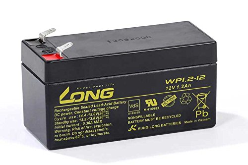 Akku Kung Long WP1.2-12 12V 1,2Ah AGM Batterie Blei wartungsfrei VDS battery von Kung Long