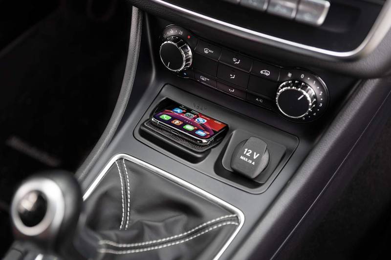 INBAY 10W Handyhalterung Auto Ablagefach Induktiv/Kabellos passend für Mercedes A-Klasse (W176), CLA Coupé (C117), CLA Shooting Brake (X117), GLA (X156) - Autohalterung Zubehör Innenraum - Qi von Inbay