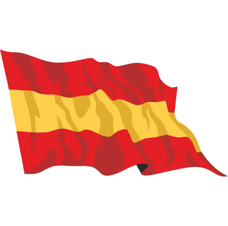 Autoaufkleber - Aufkleber Fahne A-LS162 Spain - Spanien 10 cm farbig - bunt - wehend von INDIGOS