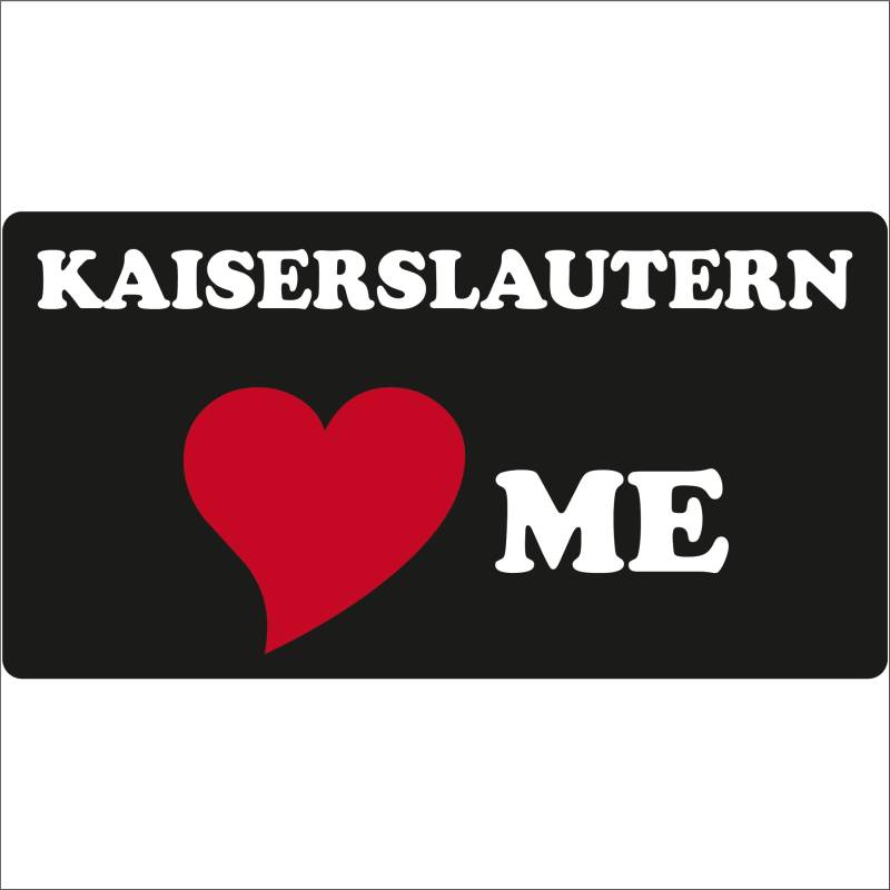 Indigos UG - Aufkleber 15x8 cm - Stadt - Kaiserslautern - Love me - schwarz - für Auto Laptop - Freizeit - Sport- Fussball - mit Herz - Herzaufkleber von Indigos