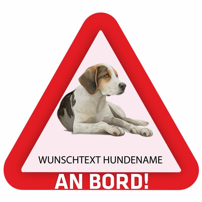 Indigos UG - Auto Aufkleber Beagle - bunt - 15 cm Hunde Sticker selbst gestalten - Heckscheibenaufkleber - Name und Wunschtext personalisiert selbstklebend - Motorrad - LKW von Indigos