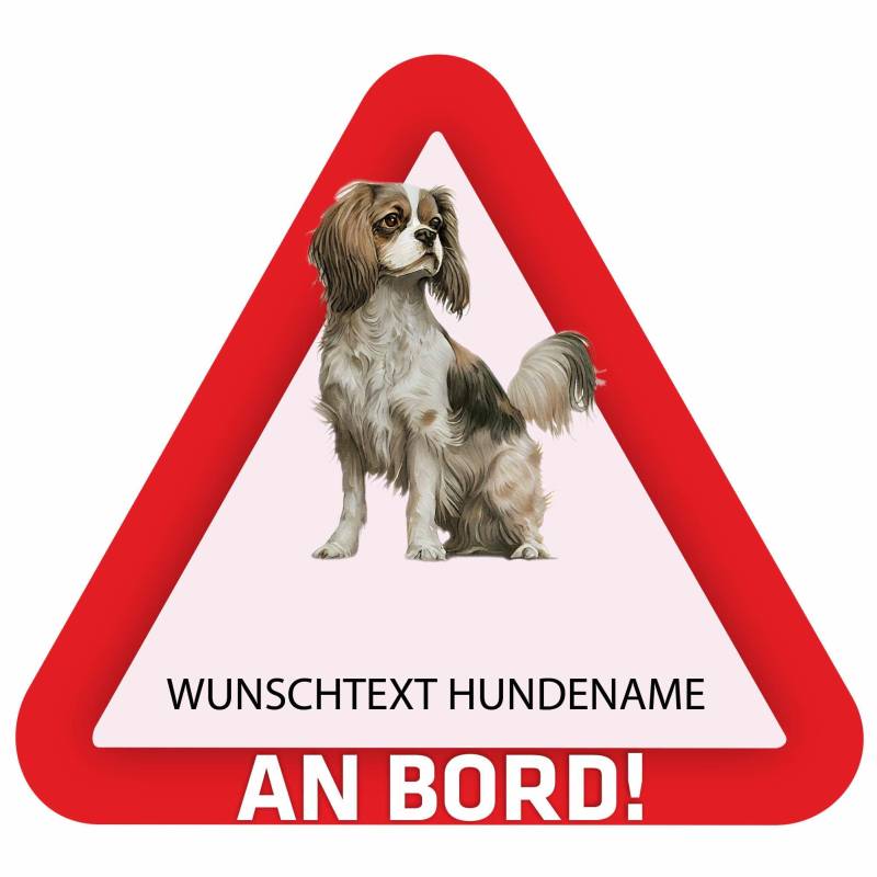 Indigos UG - Auto Aufkleber Cavalier King Charles Spaniel - bunt - 15 cm Hunde Sticker selbst gestalten - Heckscheibenaufkleber - Name und Wunschtext personalisiert selbstklebend - Motorrad - LKW von Indigos