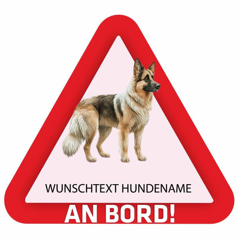 Indigos UG - Deutscher Schäferhund - bunt - Aufkleber 15 cm Bedruckt selbst gestalten - Heckscheibe - Name und Wunschtext personalisiert - individuell - Auto - Motorrad - LKW von Indigos