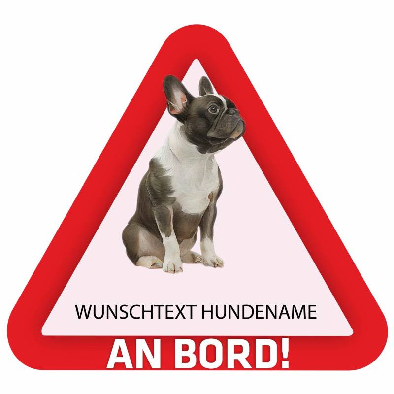 Indigos UG - Auto Aufkleber Französische Bulldogge - bunt - 15 cm Hunde Sticker selbst gestalten - Heckscheibenaufkleber - Name und Wunschtext personalisiert selbstklebend - Motorrad - LKW von Indigos