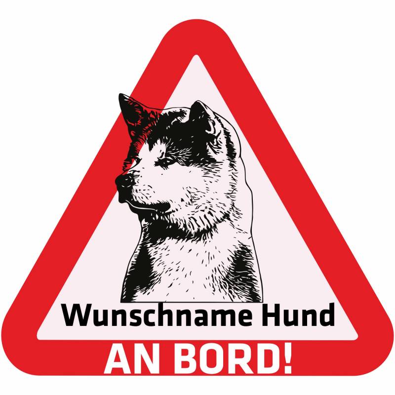 Indigos UG - Namensaufkleber Hund - Akita Inu - Aufkleber mit Namen & Wunschtext - individuell personalisiert - Auto - Motorrad - LKW von Indigos