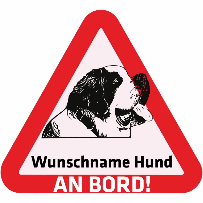 Indigos UG - Namensaufkleber Hund - Bernhardiner - Aufkleber mit Namen & Wunschtext - individuell personalisiert - Auto - Motorrad - LKW von Indigos