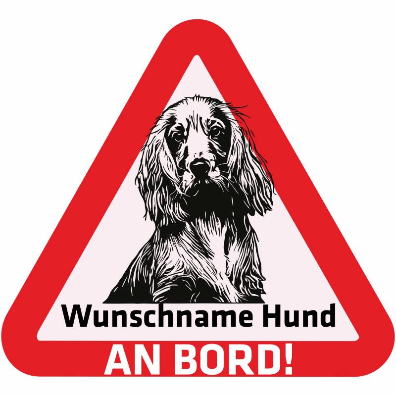 Indigos UG - Namensaufkleber Hund - Englisch Cocker Spaniel - Aufkleber mit Namen & Wunschtext - individuell personalisiert - Auto - Motorrad - LKW von Indigos