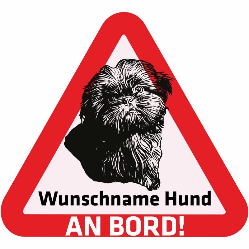 Indigos UG - Namensaufkleber Hund - Shih Tzu - Aufkleber mit Namen & Wunschtext - individuell personalisiert - Auto - Motorrad - LKW von Indigos